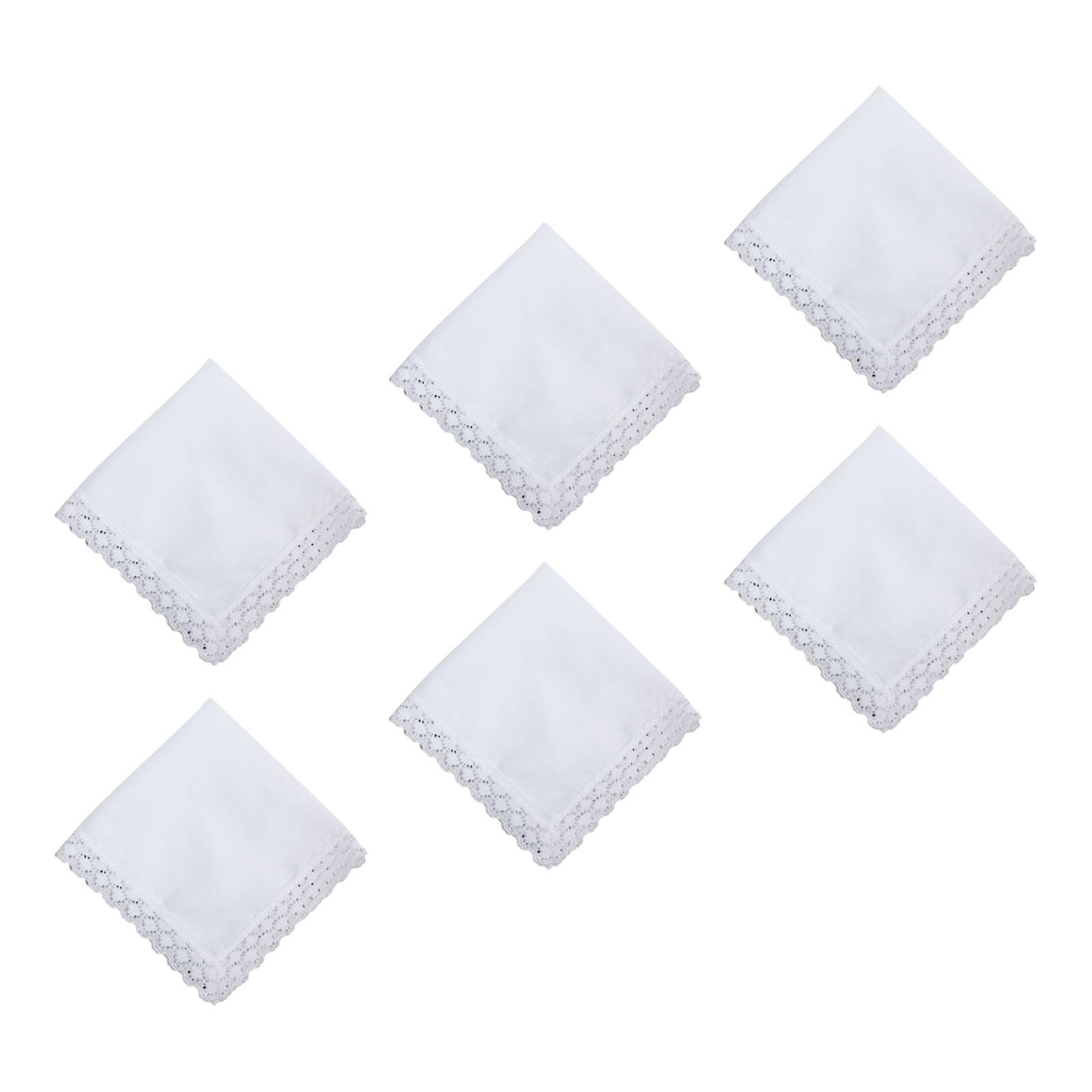 6x Pure White Lace Handkerchie - Handkerchief Cotton Men ulasan dan harga