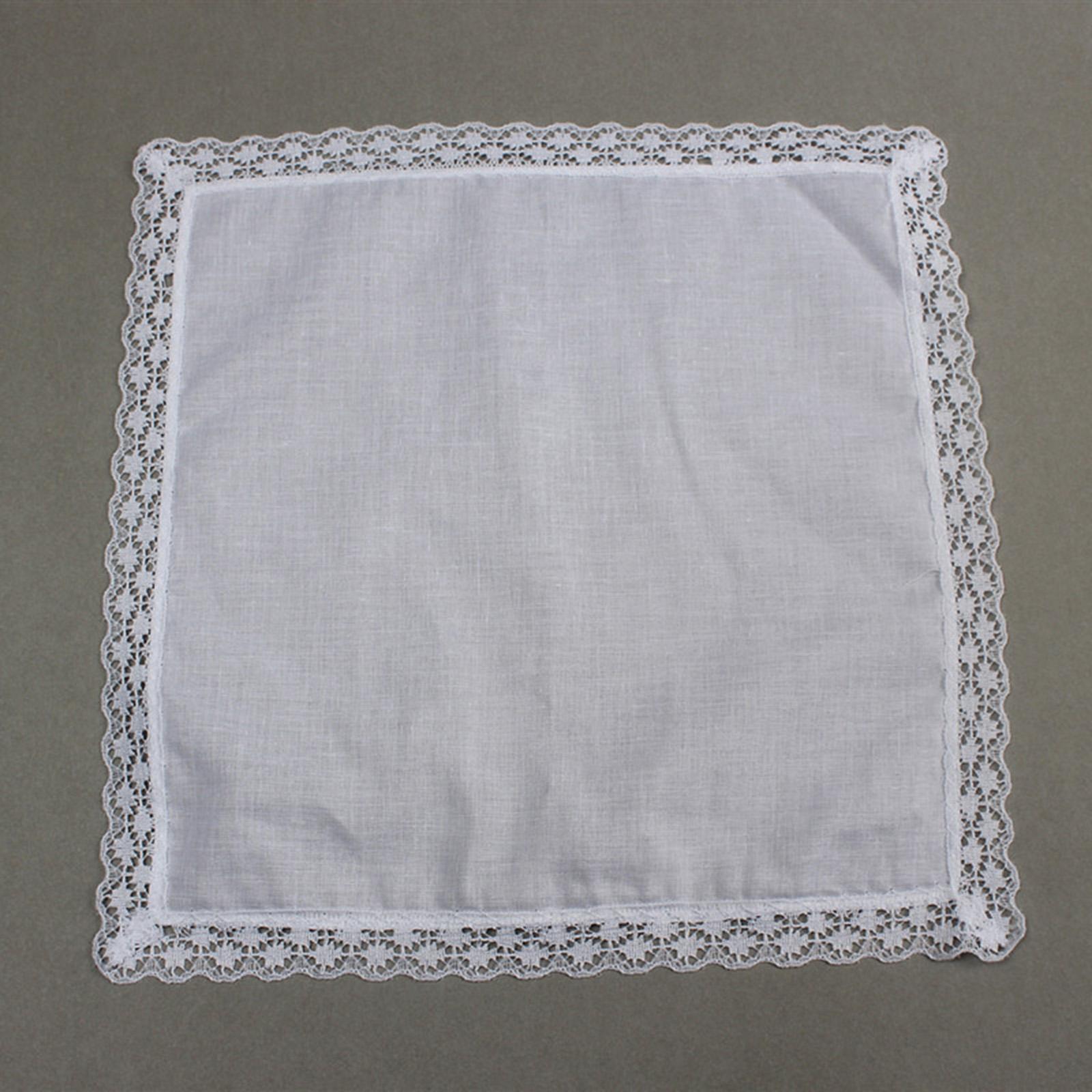 6x Pure White Lace Handkerchie - Handkerchief Cotton Men ulasan dan harga