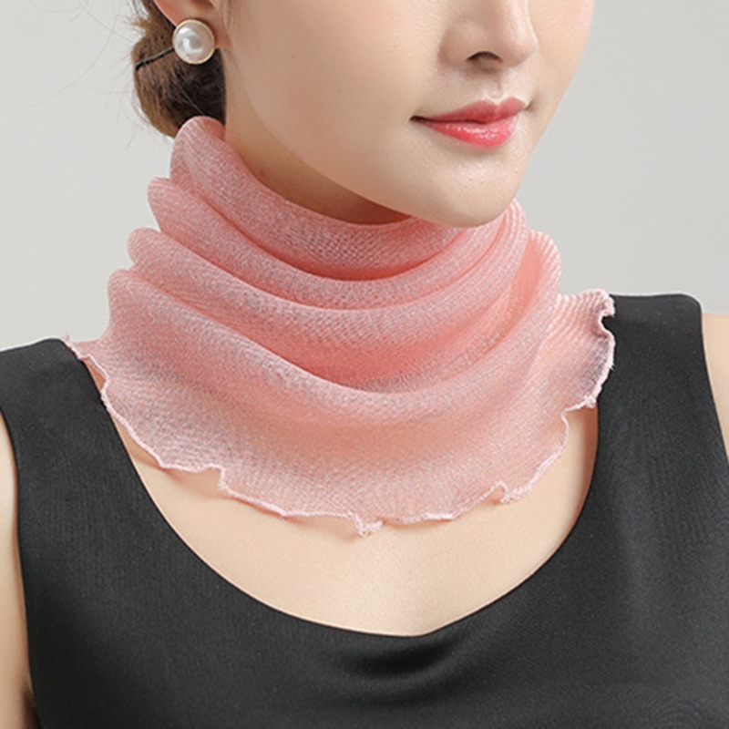 Spring Summer Chiffon Neck Col - Silk Neck Scarf ulasan dan harga