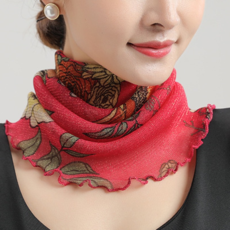 Spring Summer Chiffon Neck Col - Silk Neck Scarf ulasan dan harga